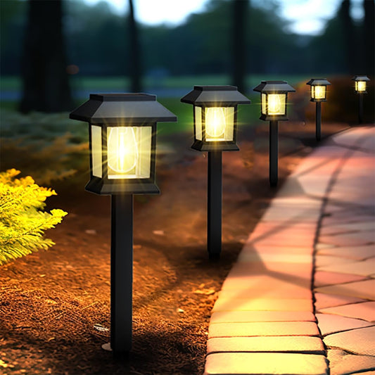 Solar Lights Outdoor,6 Pack Waterproof Auto On/Off Solar Pathway Lights for Your Garden, Landscape, Path, Yard, Patio, Driveway,Walkway Decor