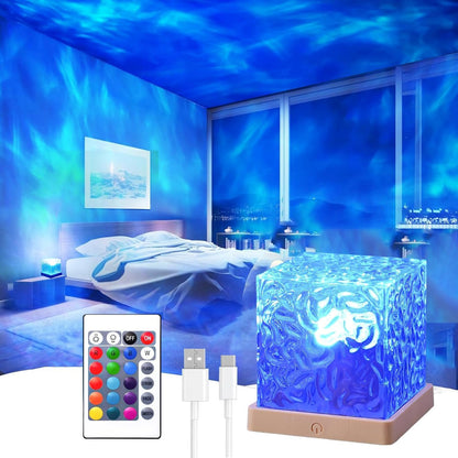 Dynamic Shadow Water Pattern Rotating Atmosphere Night Light