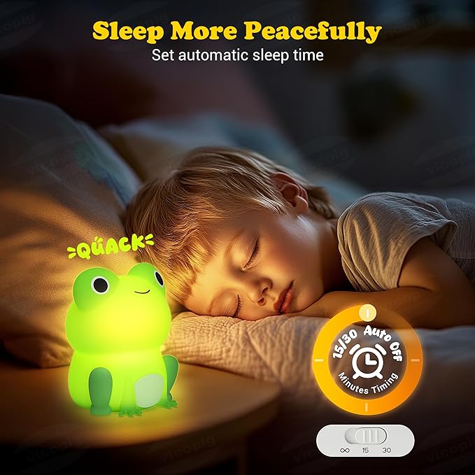 Squishy Silicone Peculiar Frog LED Night Light - Perfect Gift for Kids and Girls