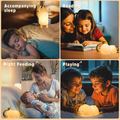 Squishy Silicone Flying Elephant LED Night Light - Perfect Gift for Kids and Girls