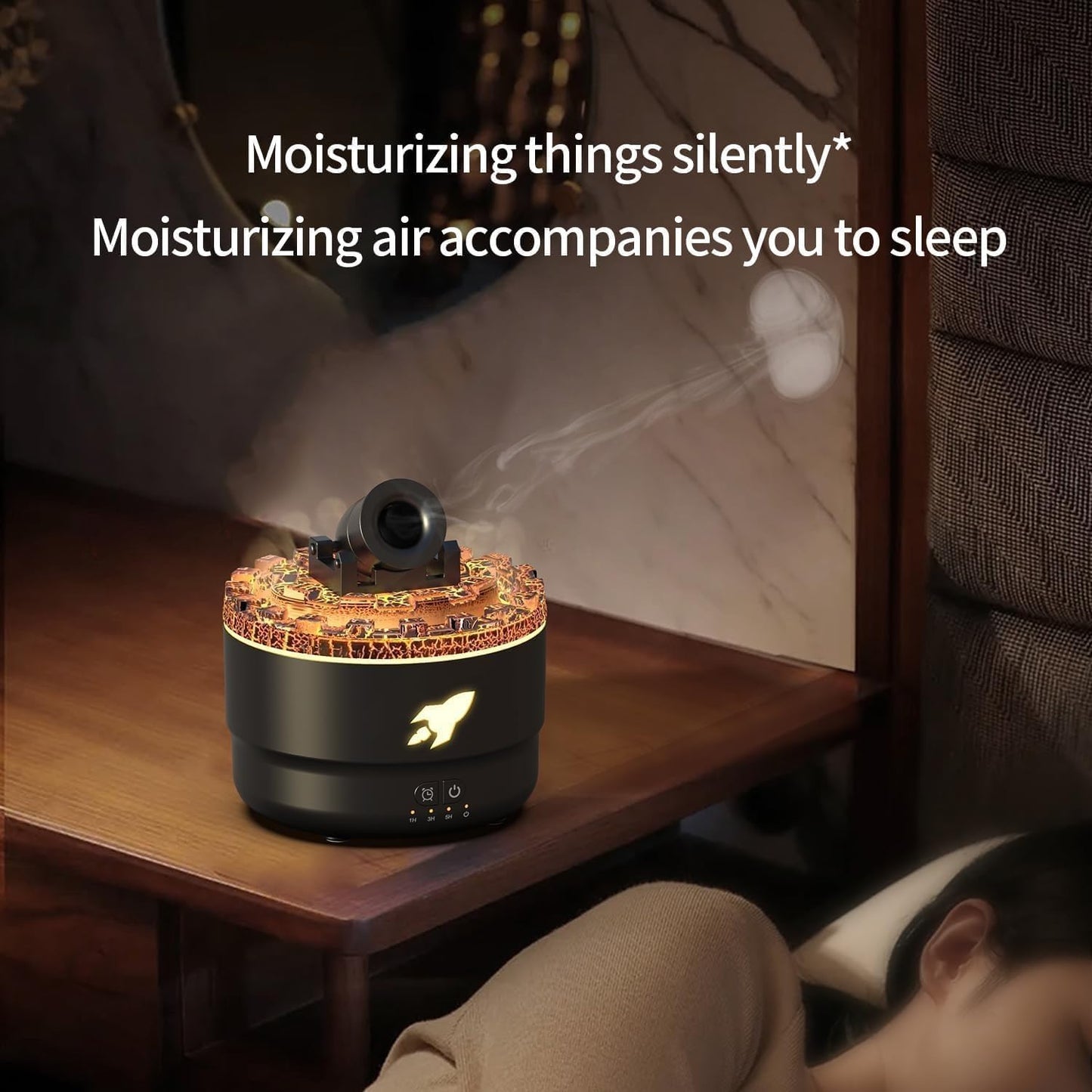 Cannon Humidifier Aroma Diffuser Water Mist Night Light Lava Perfect Gift