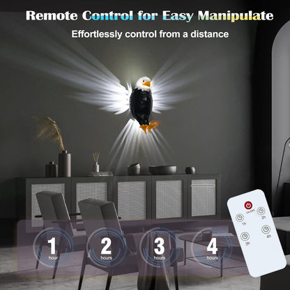 Bald Eagle Wall Light 8 Colors & 4 Modes, Magnetic Mounted, Motion Sensor, Timer, Type-C Rechargeable Night Light for Bedroom, Living Room, Gaming & Gift