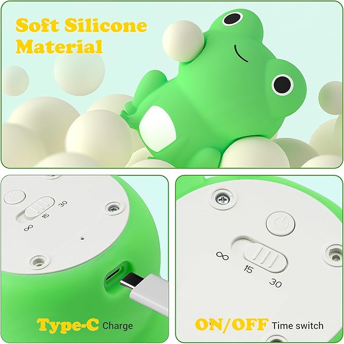 Squishy Silicone Peculiar Frog LED Night Light - Perfect Gift for Kids and Girls
