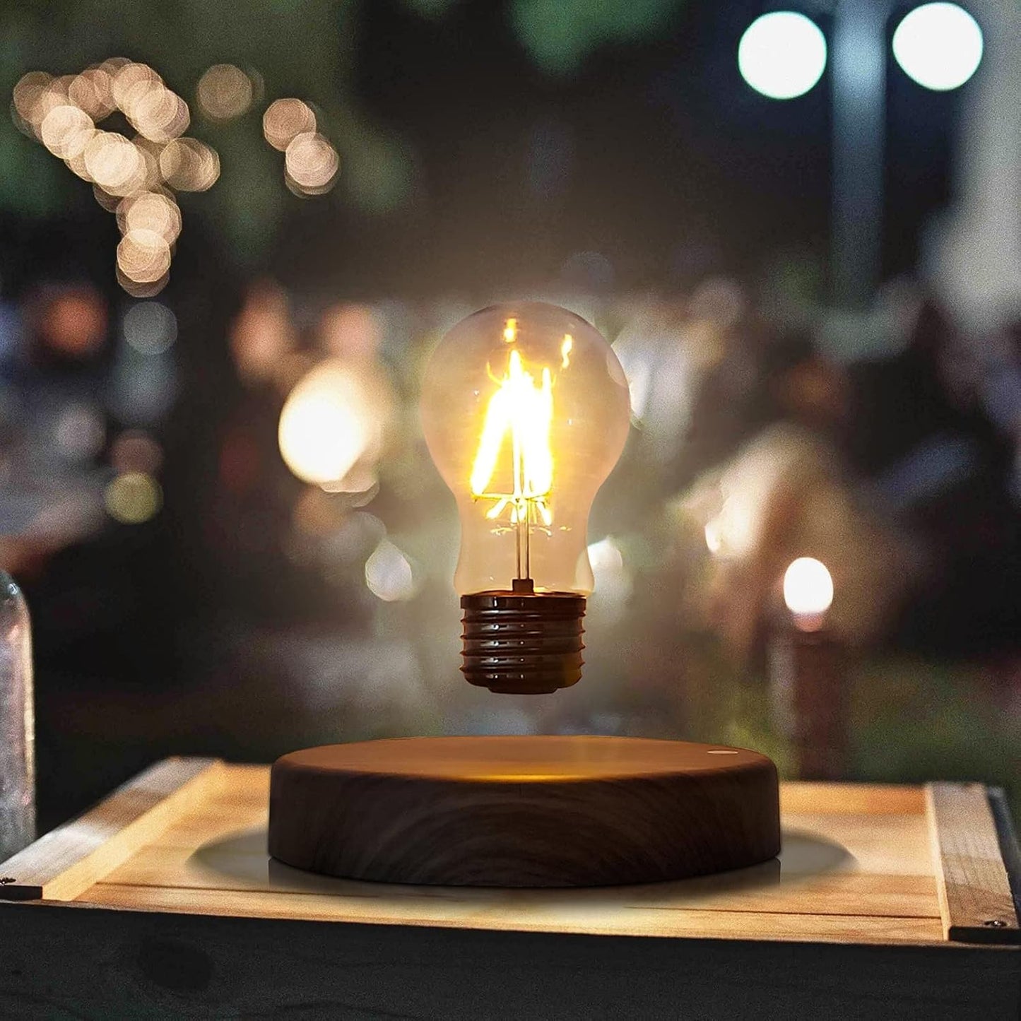 Levitating Bulb Lamp Magnetic Floating LED Light Desk Lamp Table lamp Night Light, 360 Degree Automatic Rotating Light for Unique Gifts Room Home Office Decor