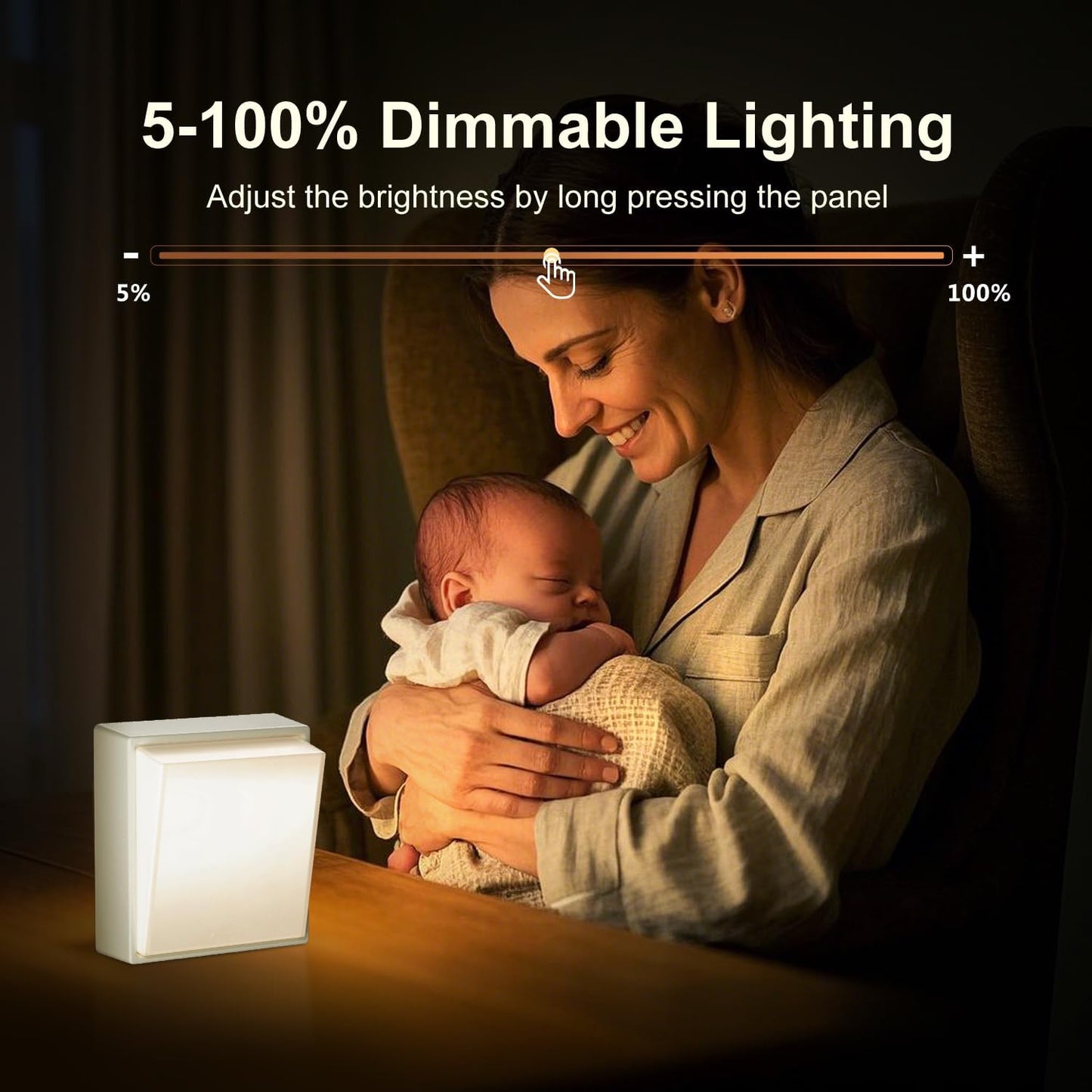 Night Light, Magnetic LED Nightlight with 1200mAh Rechargeable Battery,Dimmable,30-Minute Timer, 3000K Automatic Warm Night Light for Adults/Kid/Bathroom/Bedroom/Hallway