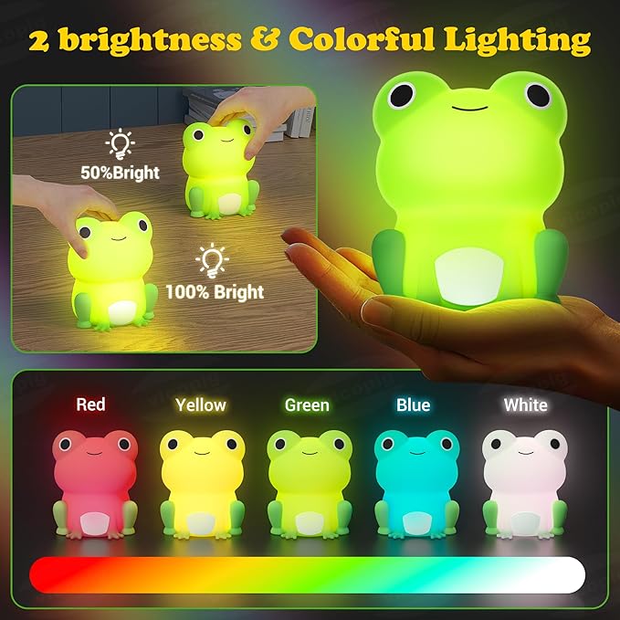 Squishy Silicone Peculiar Frog LED Night Light - Perfect Gift for Kids and Girls