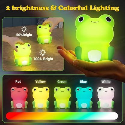 Squishy Silicone Peculiar Frog LED Night Light - Perfect Gift for Kids and Girls