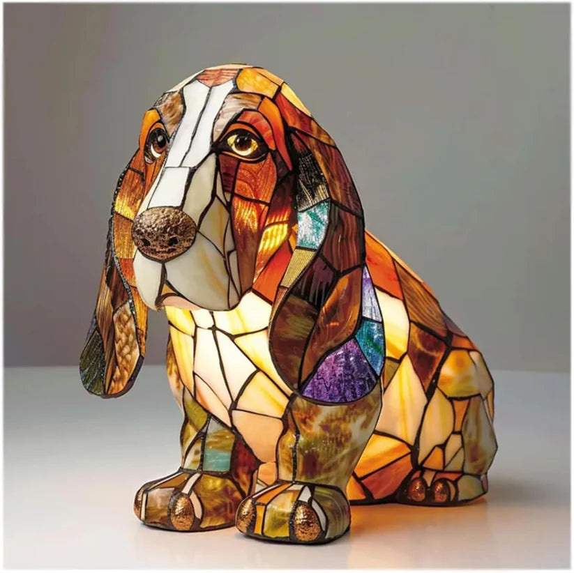 Dog Puppy Resin Colorful Lamp Series Art Night Light Gift