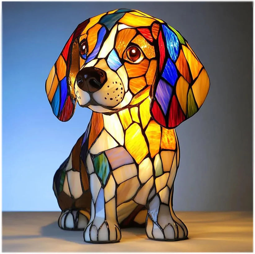 Dog Puppy Resin Colorful Lamp Series Art Night Light Gift