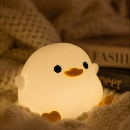 Cute Bean Duck Night Light For Gift USB Rechargeable Duck Lamp
