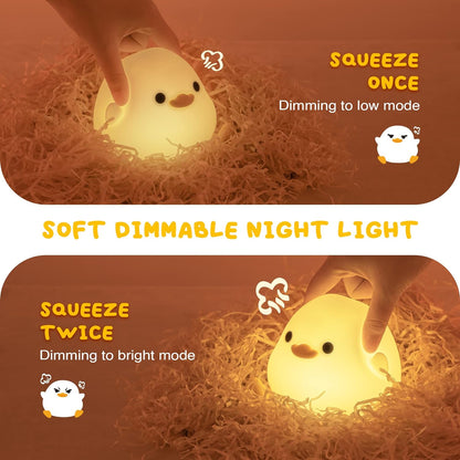 Cute Bean Duck Night Light For Gift USB Rechargeable Duck Lamp