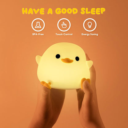 Cute Bean Duck Night Light For Gift USB Rechargeable Duck Lamp