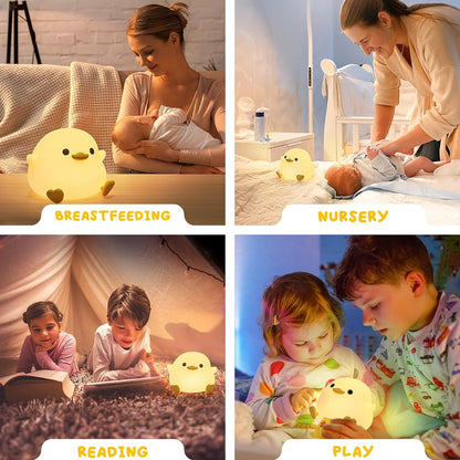 Cute Bean Duck Night Light For Gift USB Rechargeable Duck Lamp