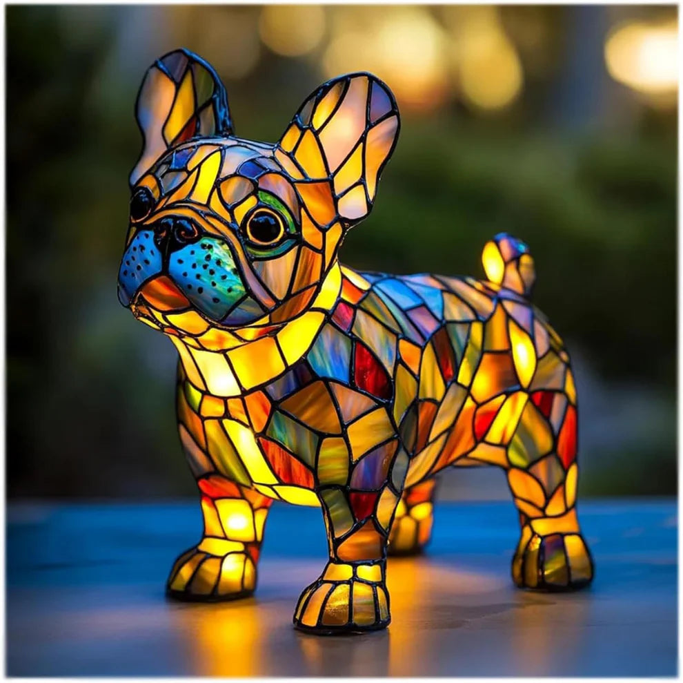Dog Puppy Resin Colorful Lamp Series Art Night Light Gift