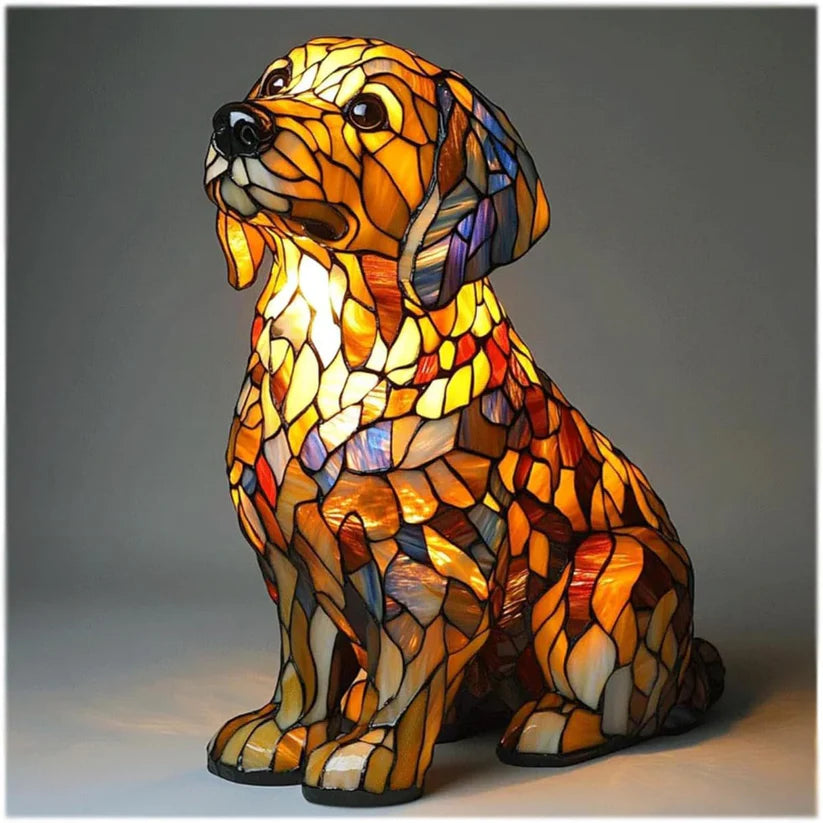 Dog Puppy Resin Colorful Lamp Series Art Night Light Gift