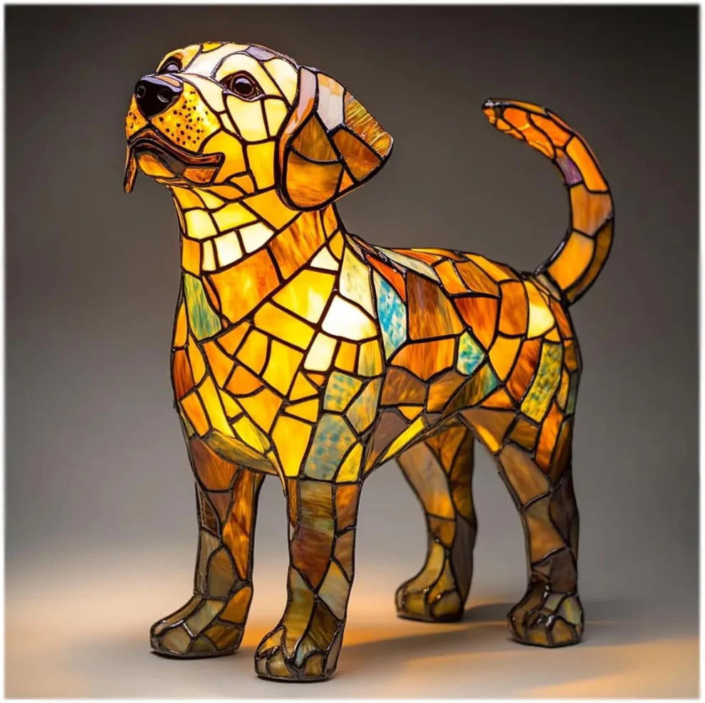 Dog Puppy Resin Colorful Lamp Series Art Night Light Gift