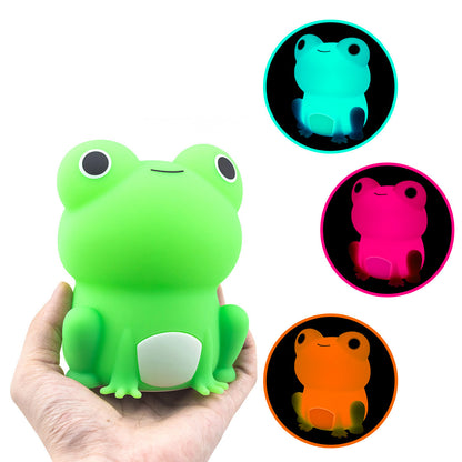 Squishy Silicone Peculiar Frog LED Night Light - Perfect Gift for Kids and Girls