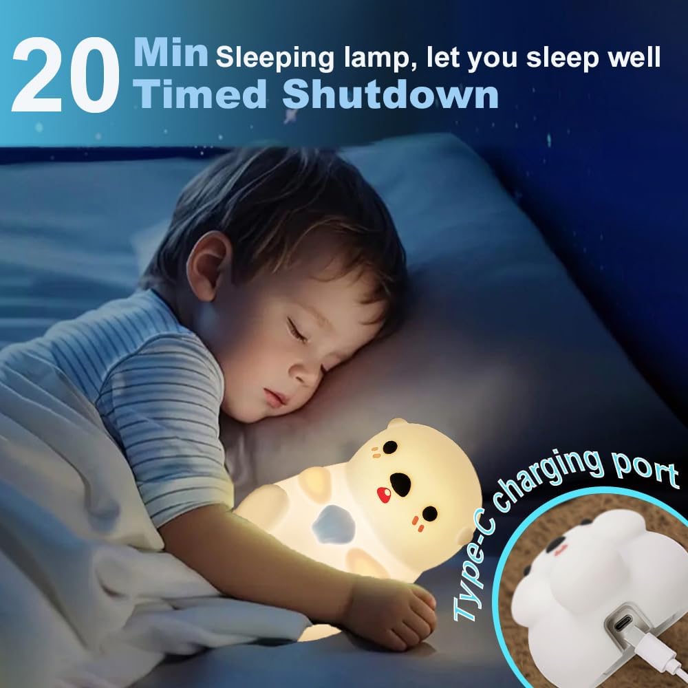 Otter Squishy Silicon LED Night Light Limited - Tap Lamp, Best Gift for Kids and Girls