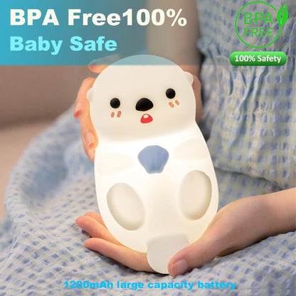 Otter Squishy Silicon LED Night Light Limited - Tap Lamp, Best Gift for Kids and Girls