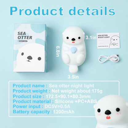 Otter Squishy Silicon LED Night Light Limited - Tap Lamp, Best Gift for Kids and Girls