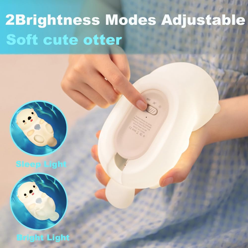 Otter Squishy Silicon LED Night Light Limited - Tap Lamp, Best Gift for Kids and Girls