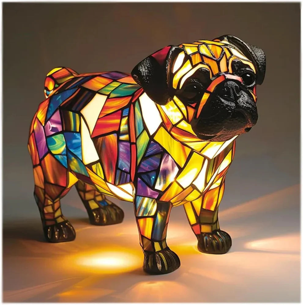 Dog Puppy Resin Colorful Lamp Series Art Night Light Gift