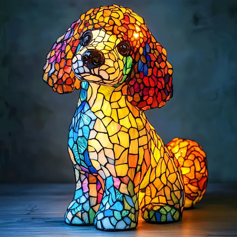 Dog Puppy Resin Colorful Lamp Series Art Night Light Gift